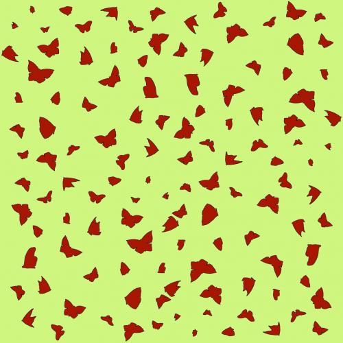Red Butterflies on Green   Peinture animalière, art animalier, peintre tableau animal, cheval, ours, élephant, chien sur toile et décoration par Thierry Bisch 