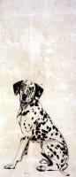Chien Dalmatien dog-dalmatian-pet Thierry Bisch Contemporary painter animals painting art  nature biodiversity conservation