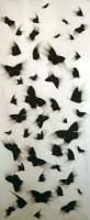Papillons papillons-noirs-envol-de Thierry Bisch artiste peintre animaux tableau art  nature biodiversité conservation 