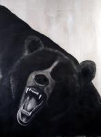 MAD-GRIZZLY   Peinture animalière, art animalier, peintre tableau animal, cheval, ours, élephant, chien sur toile et décoration par Thierry Bisch 