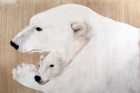MOTHER AND CUB polar-bear-female-mother-and-cub Thierry Bisch Contemporary painter animals painting art  nature biodiversity conservation