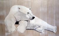 POLAR-BEAR ours-polaire-blanc Thierry Bisch artiste peintre contemporain animaux tableau art  nature biodiversité conservation 