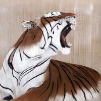 Panthera tigris tigre Thierry Bisch artiste peintre animaux tableau art  nature biodiversité conservation 