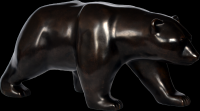 The-walking-Bear ours-marchant-bronze-cire-perdue Thierry Bisch artiste peintre animaux tableau art  nature biodiversité conservation 