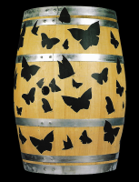 The-Wine-Spirit barrique-tonneau-papillons Thierry Bisch artiste peintre animaux tableau art  nature biodiversité conservation 