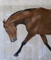 NEWMAC-02 cheval-Pur-sang-arabe Thierry Bisch artiste peintre animaux tableau art  nature biodiversité conservation 