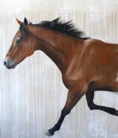 NEWMAC-03 cheval-Pur-sang-arabe Thierry Bisch artiste peintre animaux tableau art  nature biodiversité conservation 