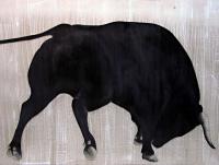 HERMOSITO taureau Thierry Bisch artiste peintre animaux tableau art  nature biodiversité conservation 