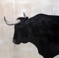 PLATERO taureau Thierry Bisch artiste peintre animaux tableau art  nature biodiversité conservation 