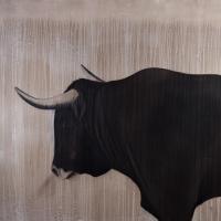 PLATERO-2 taureau-taureau-de-combat Thierry Bisch artiste peintre animaux tableau art  nature biodiversité conservation 