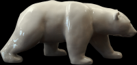 The-walking-Bear céramique-biscuit-émaillé-ours Thierry Bisch artiste peintre animaux tableau art  nature biodiversité conservation 