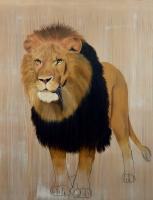 PANTHERA-LEO animal-painting Thierry Bisch Contemporary painter animals painting art  nature biodiversity conservation