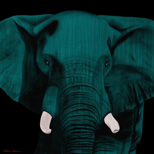 ELEPHANT BRONZE 2 Elephant Showroom - Inkjet on plexi, limited editions, numbered and signed. Wildlife painting Art and decoration. Click to select an image, organise your own set, order from the painter on line