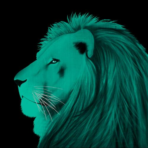 LION BRONZE Lion Showroom - Inkjet sur plexi, éditions limitées, numérotées et signées .Peinture animalière Art et décoration.Images multiples, commandez au peintre Thierry Bisch online