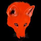 FOX FRAMBOISE FLAG rabbit flag Showroom - Inkjet on plexi, limited editions, numbered and signed. Wildlife painting Art and decoration. Click to select an image, organise your own set, order from the painter on line