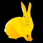 LAPIN-Jaune- LAPIN Orange  lapin Showroom - Inkjet sur plexi, éditions limitées, numérotées et signées .Peinture animalière Art et décoration.Images multiples, commandez au peintre Thierry Bisch online