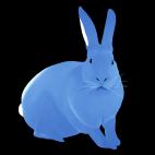 LAPIN-Layette LAPIN Electric blue rabbit Showroom - Inkjet on plexi, limited editions, numbered and signed. Wildlife painting Art and decoration. Click to select an image, organise your own set, order from the painter on line