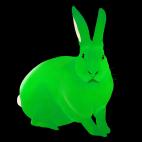 LAPIN-Vert   Peinture animalière, art animalier, peintre tableau animal, cheval, ours, élephant, chien sur toile et décoration par Thierry Bisch 